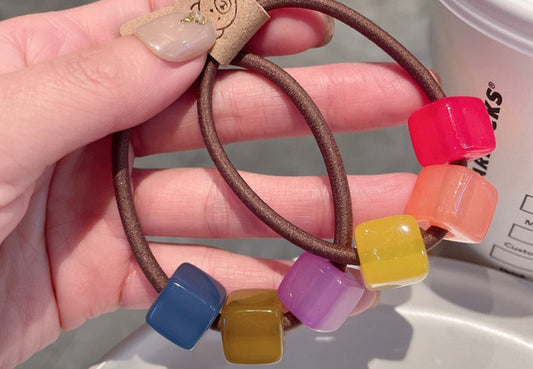 Multicolor Cube Hair Tie