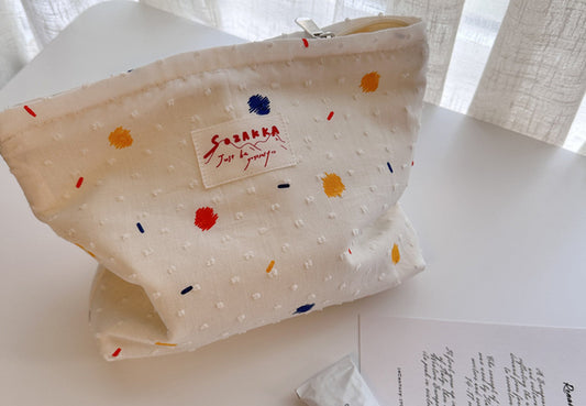 Multicolor Spotted Print Pouch