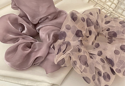 Mauve Ruched Scrunchie