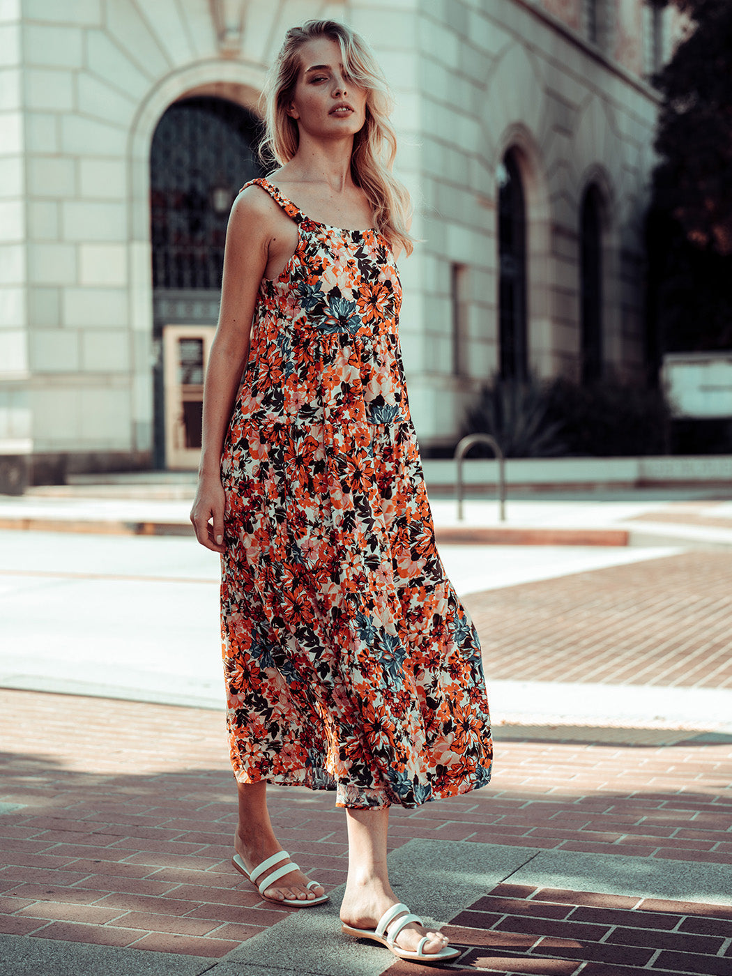 Floral Low Back Maxi Dress