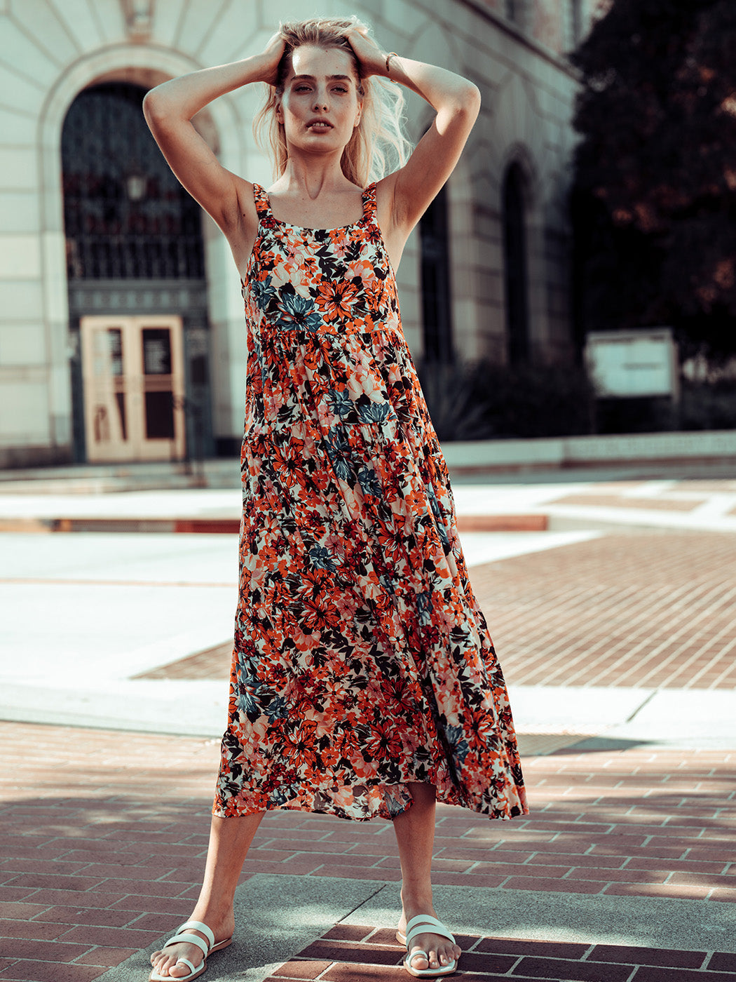 Floral Low Back Maxi Dress