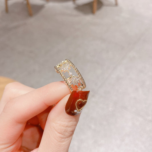 Eight-Pointed Star Open Ring