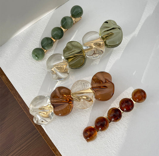 Classic Clear Marble Hair Pin