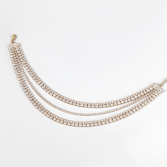 Fancy Crystal Embellished Layered Chocker Necklace