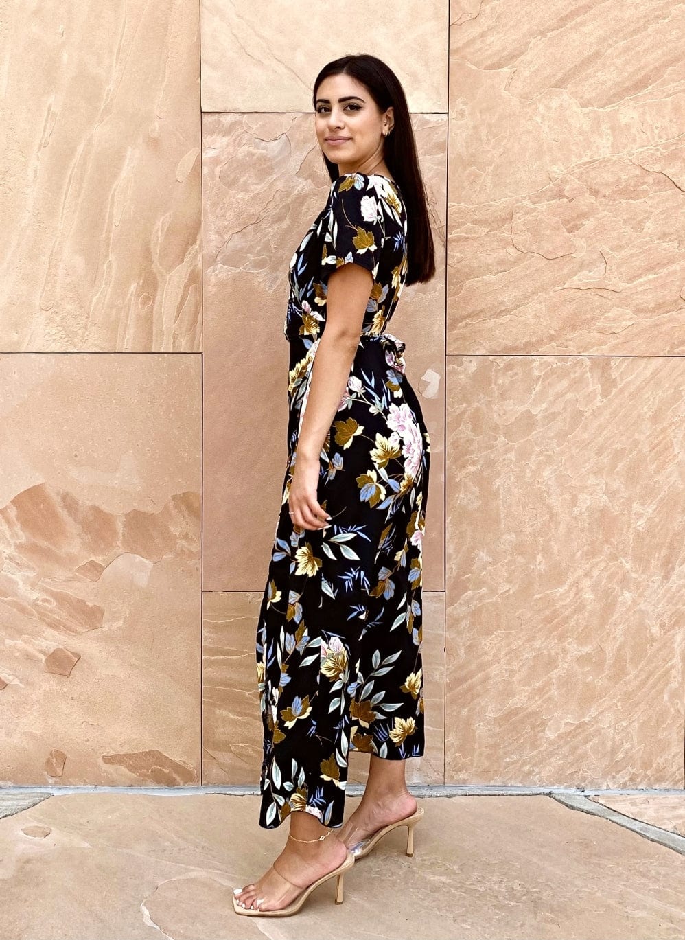 Lux Wrap Floral Print Dress