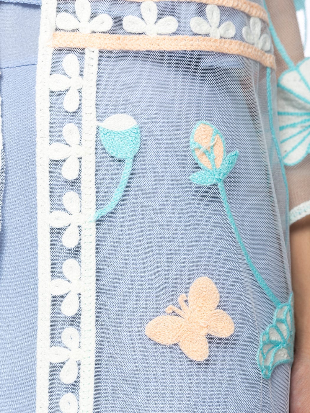 Embroidered Floral Butterfly Kimono Cover Up Cardigan
