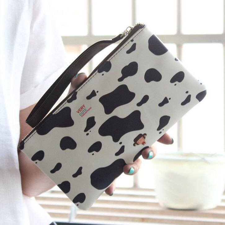 Painted PVC Zip Pouch Coin and Key Pouch with Strap Cash Bag Small Purse Wallets