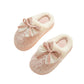 Valentine Plush Closed Toe Mule House Slippers with Decorative Bow and Cushioned Sole