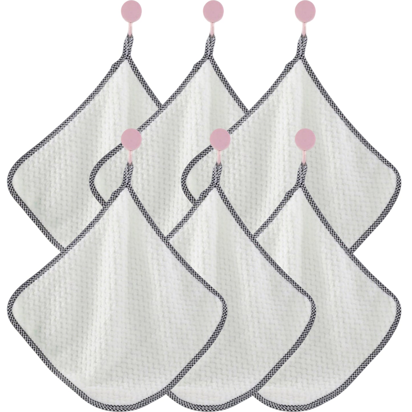 Textured Cleaning Dishcloths 6 Pack Reusable Absorbent Hanging Loop Design