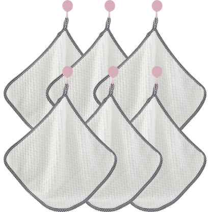 Textured Cleaning Dishcloths 6 Pack Reusable Absorbent Hanging Loop Design