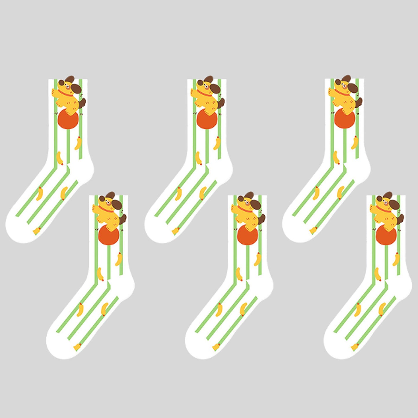 6pk Striped Ankle Socks - Cute Print Pattern Casual Socks for Daily Wear