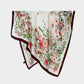 Floral Print Square Scarf with Lightweight Draped Fabric, Soft Smooth Texture, and Elegant Border Detailing 35.5x35.5in
