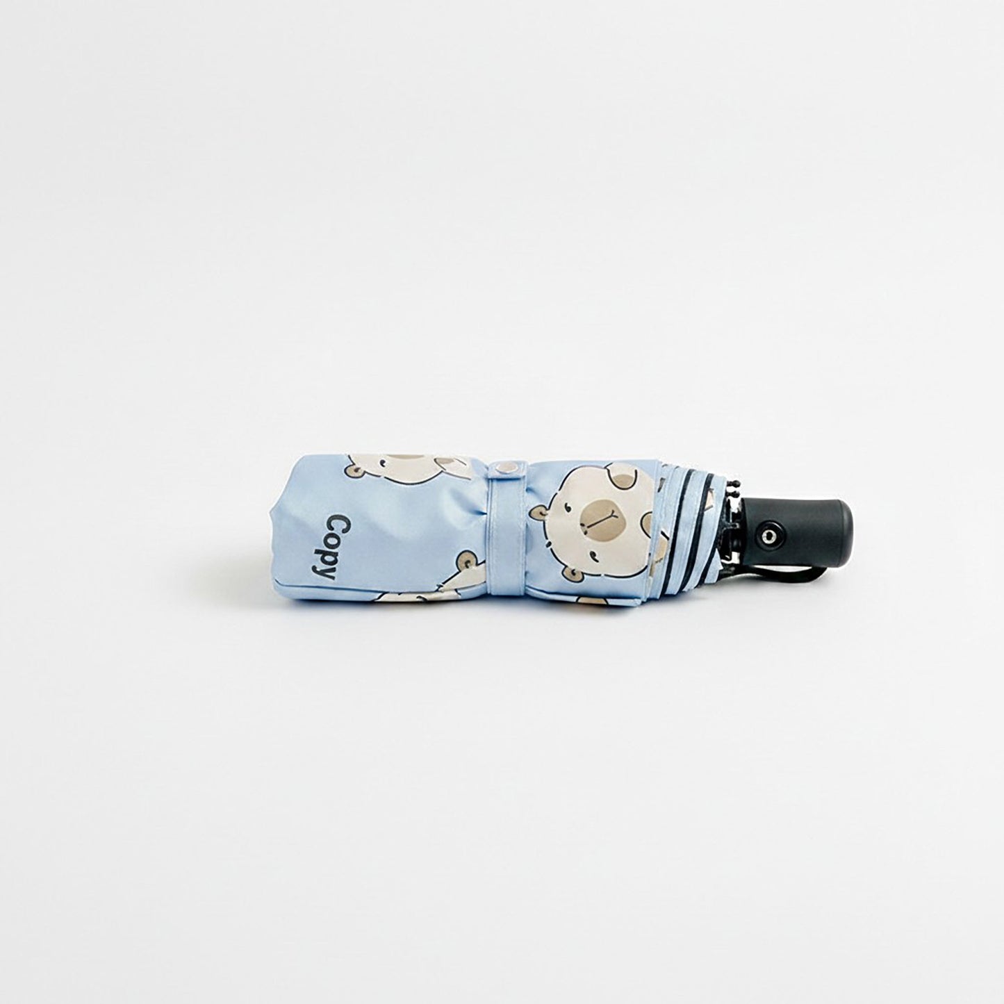 Bear Print Compact Folding Umbrella with Automatic Open and Matching Storage Sleeve
