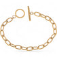 Paperclip Chain Bracelet with Toggle Clasp
