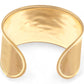 Wide Cuff Bracelet with Polished Gold Tone Finish Bold Statement Jewelry
