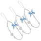 3-PC Star Beaded Phone Charm Strap with Pearl-Style Accent Beads