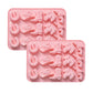 2-Piece Western Silicone Baking Mold Set Nonstick Flexible Chocolate Candy Dessert Mold