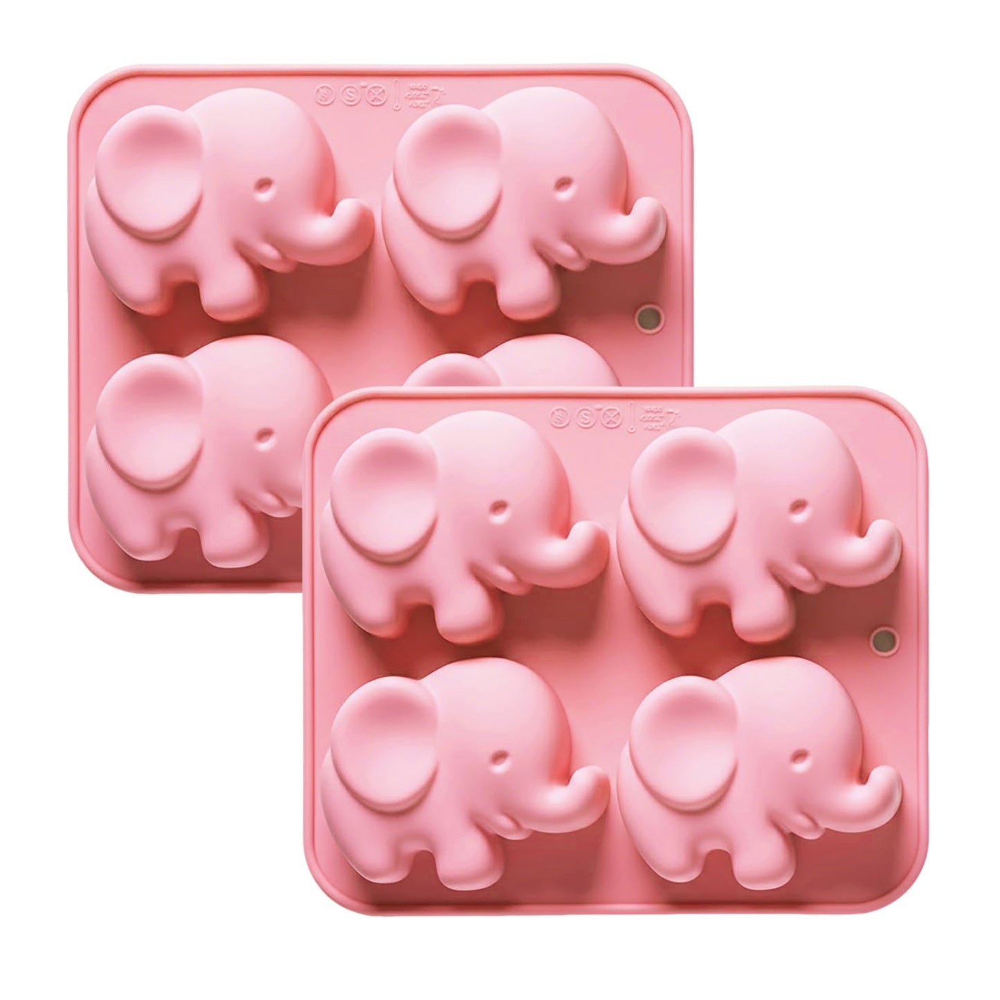 2-Piece Elephant Silicone Baking Mold Reusable Nonstick Cake Chocolate Mold