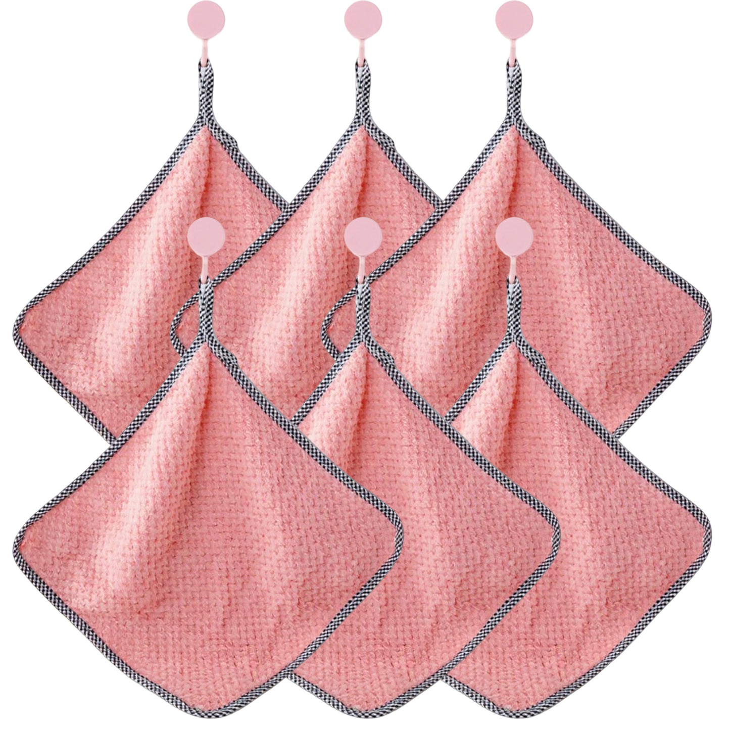 Textured Cleaning Dishcloths 6 Pack Reusable Absorbent Hanging Loop Design