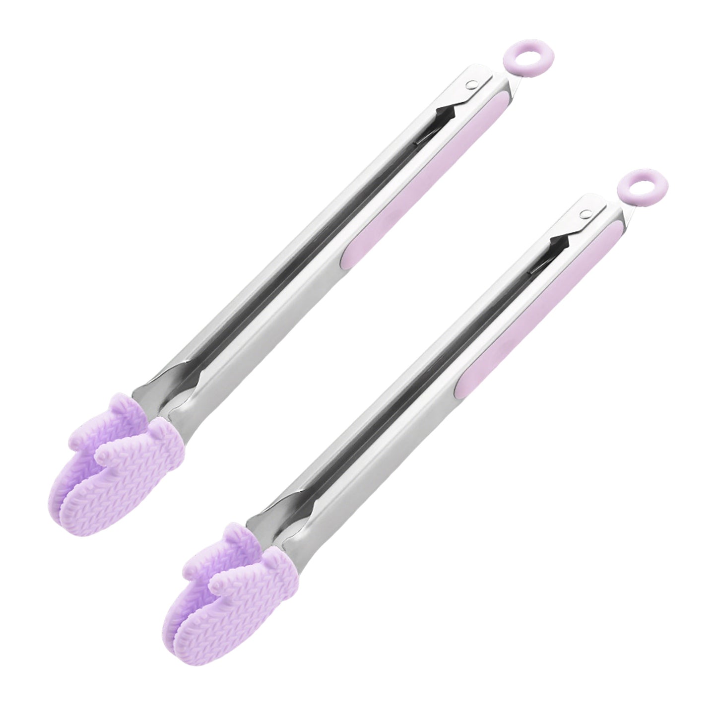 Stainless Steel Kitchen Tongs with Silicone Tips Non Slip Serving Utensil Set 2 Piece