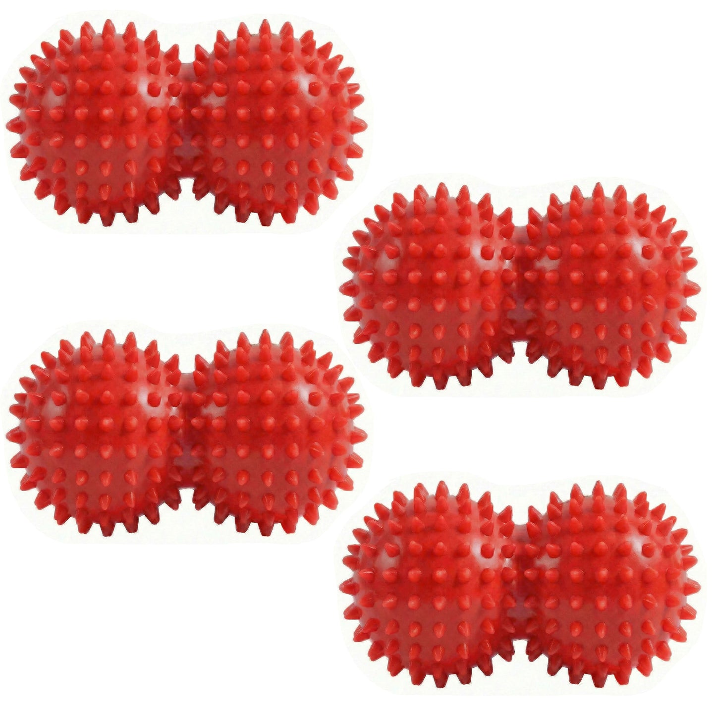 4-PC Textured Peanut Massage Ball for Deep Tissue Spine and Muscle Relief