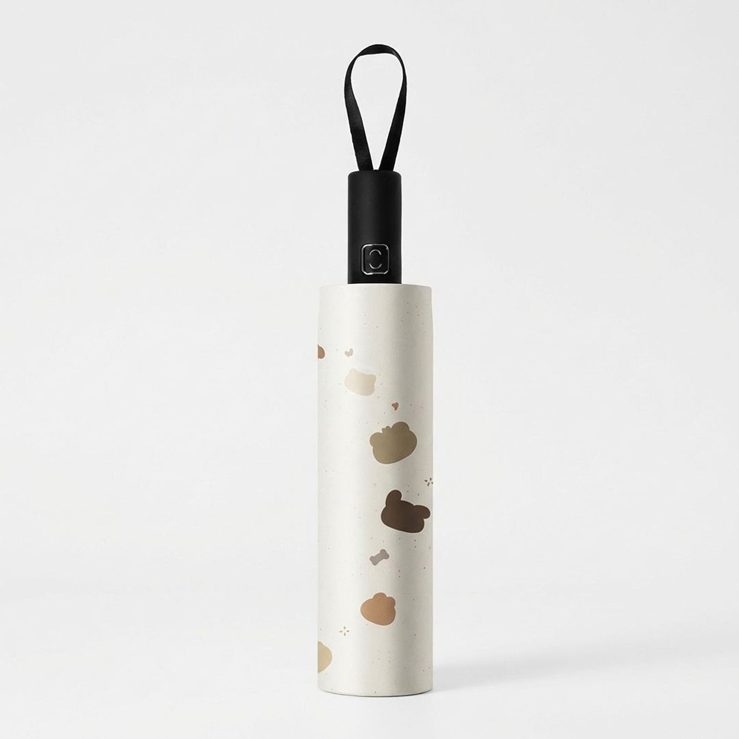 Bear Print Compact Folding Umbrella with Automatic Open Wind Resistant Frame and Wrist Strap