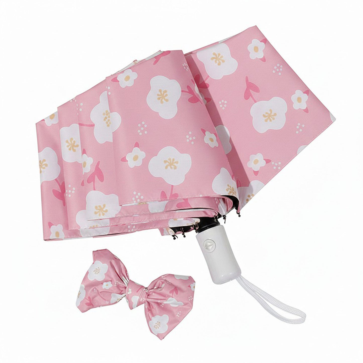 Floral Print Automatic Open Umbrella with Compact Foldable Design
