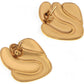 Gold Tone Sculptural Swirl Stud Earrings Bold Modern Design