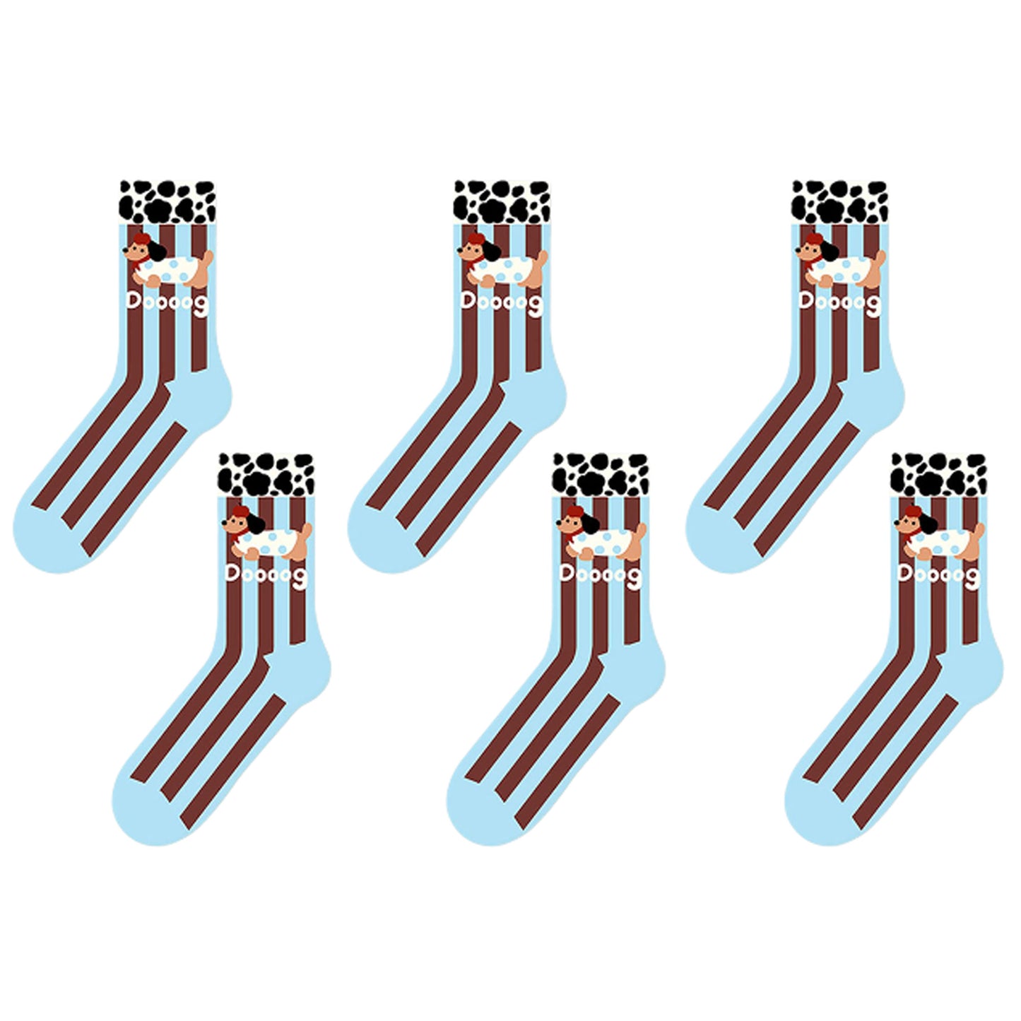 6pk Striped Ankle Socks - Cute Print Pattern Casual Socks for Daily Wear