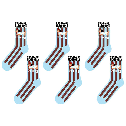 6pk Striped Ankle Socks - Cute Print Pattern Casual Socks for Daily Wear