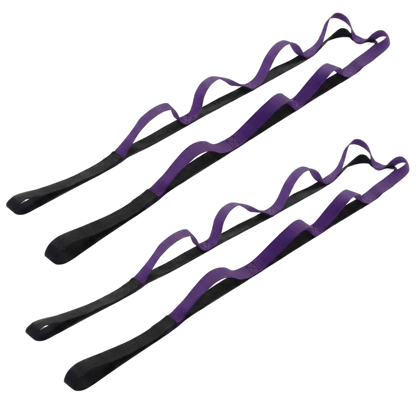 2-PC Multi-Loop Stretch Strap Adjustable Yoga Flexibility Band