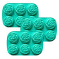 3-Piece Rose Swirl Silicone Baking Mold Set Round Flower Cake Chocolate Candy Soap Mold