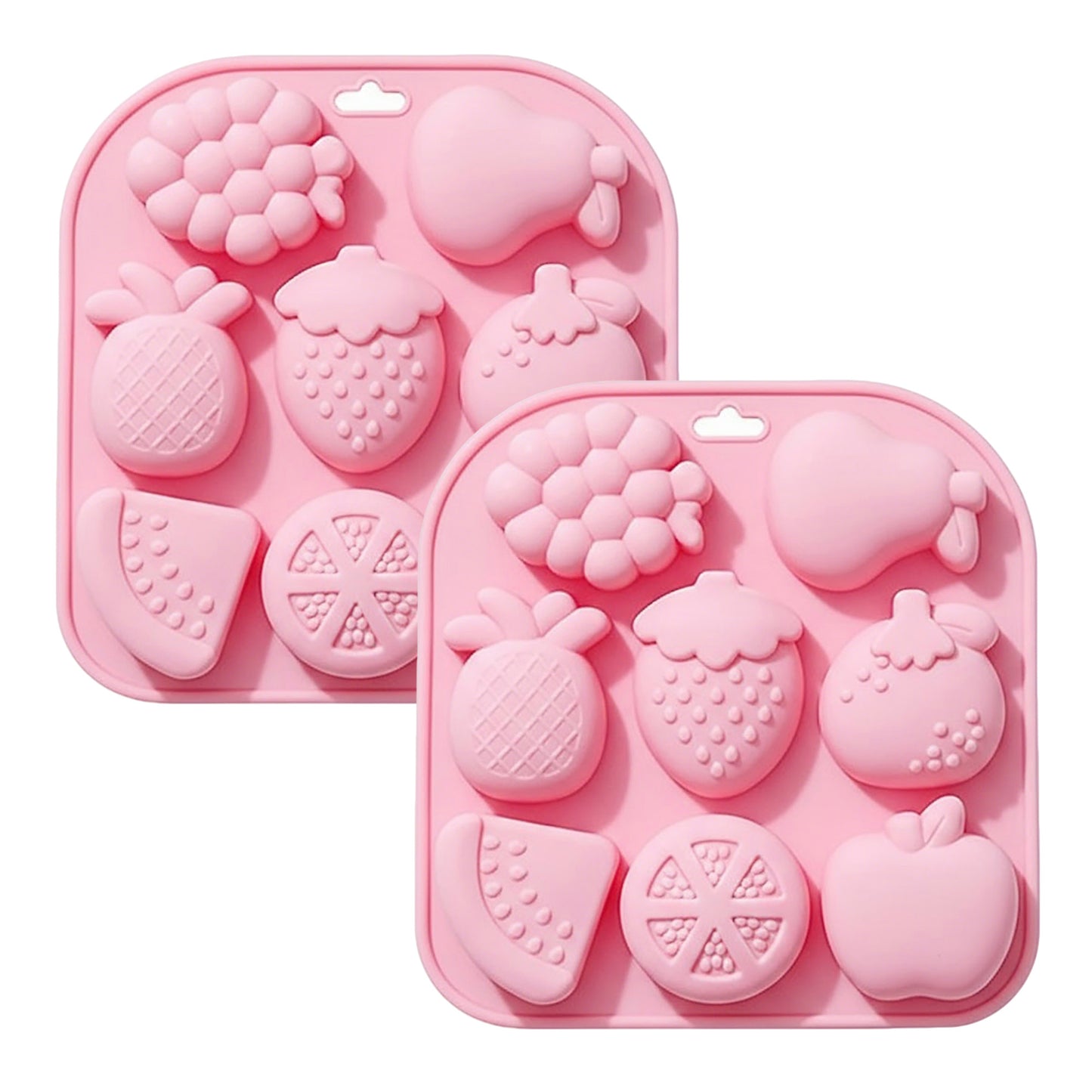 2-Piece Fruit Shape Silicone Baking Mold Set Nonstick Flexible Chocolate Candy Dessert Mold