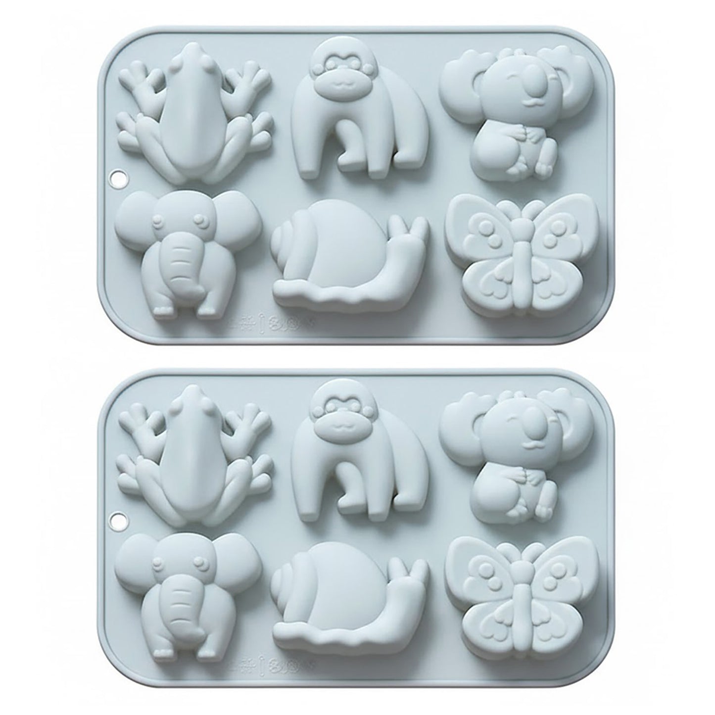 2-Piece Animal Silicone Baking Mold Set Nonstick Flexible Chocolate Candy Dessert Mold