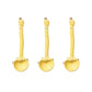 Apple Shaped Ceramic Reusable Spoon Set with Hanging Handle Design 3 Piece Set