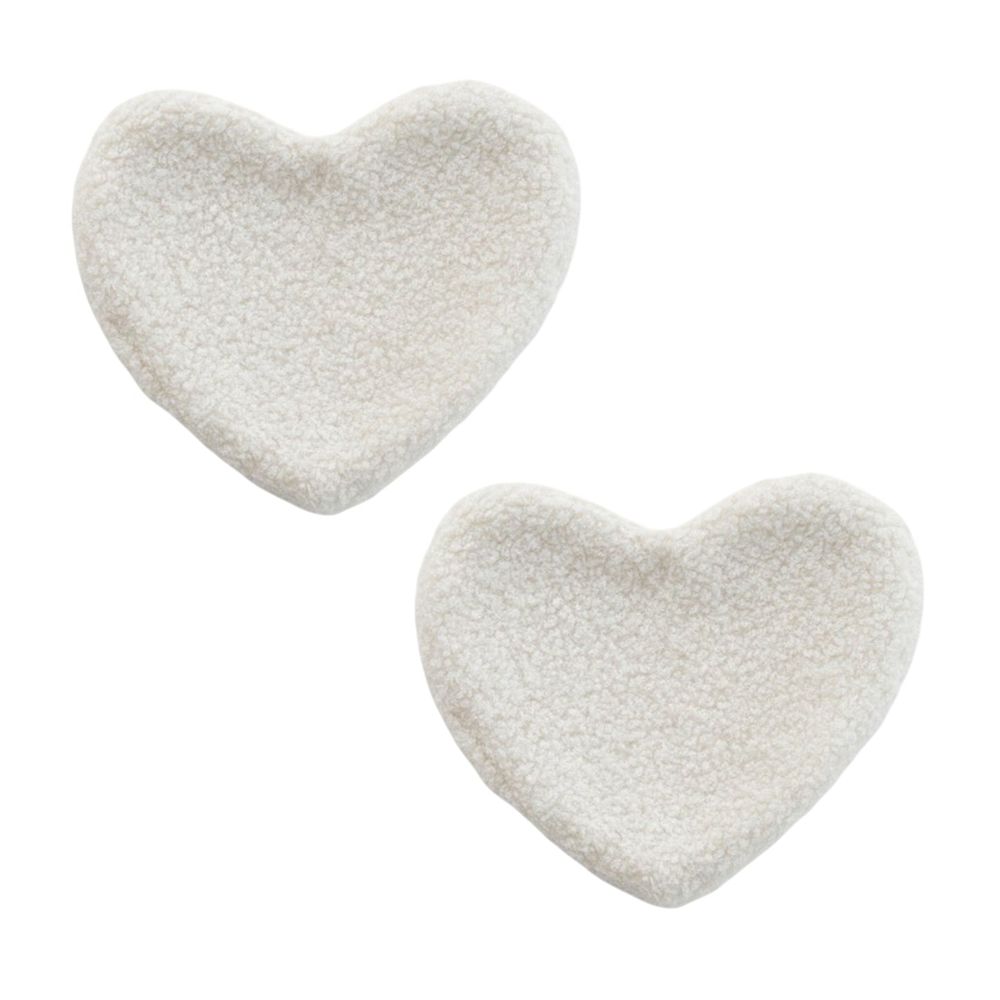 2-PC Heart Shaped Plush Cup Coaster with Soft Textured Fabric and Padded Design