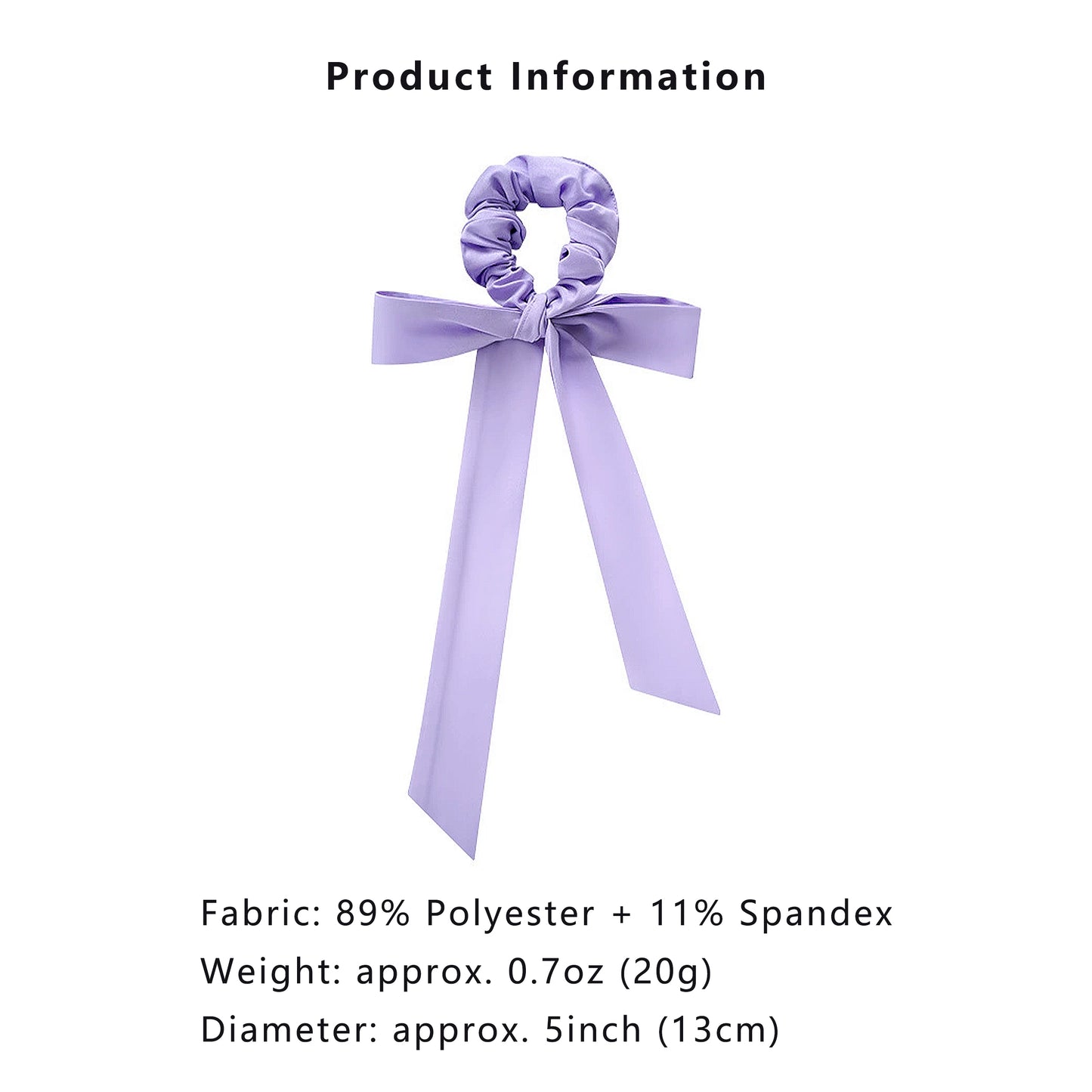 Elastic Hair Ties with Long Bows, Hair Scrunchies with Knotted Bow Ribbon for Women Girls