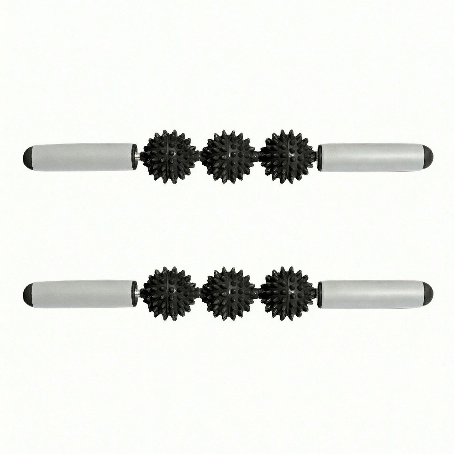 2-PC Handheld Massage Roller with Textured Therapy Balls for Deep Tissue Relief