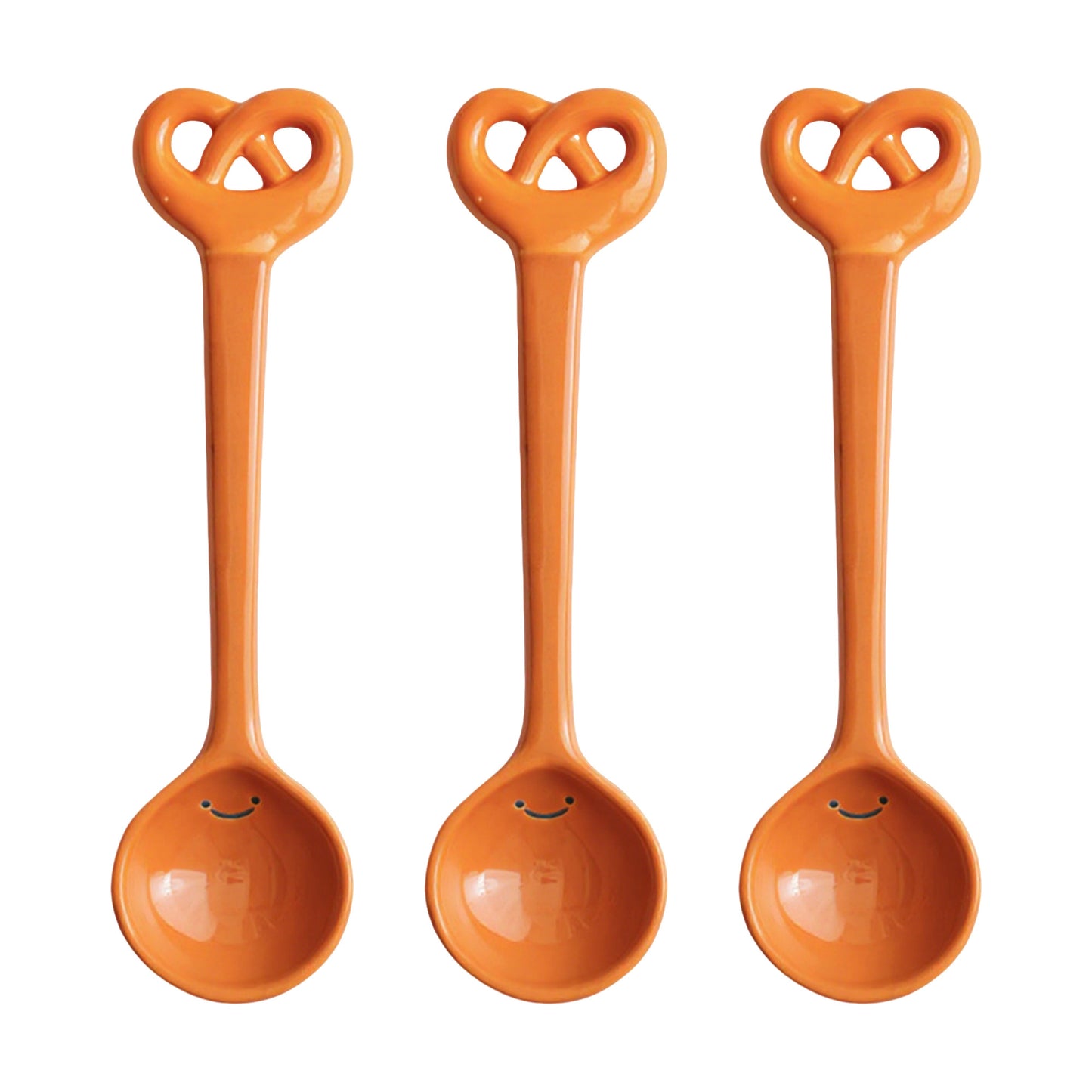 Ceramic Soup Ladle Spoons with Food Handle Design 3 Piece Set