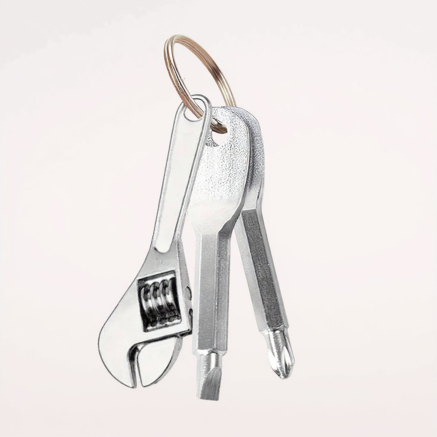 Mini Keychain Tool Set with Adjustable Wrench Screwdriver and Compact Multi Tool Design