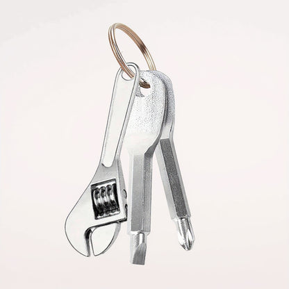Mini Keychain Tool Set with Adjustable Wrench Screwdriver and Compact Multi Tool Design