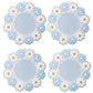 4-PC Daisy Floral Silicone Trivet Heat Resistant Non Slip Kitchen Pot Holder