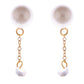 Teardrop Crystal and Pearl Dangle Earrings with Delicate Chain
