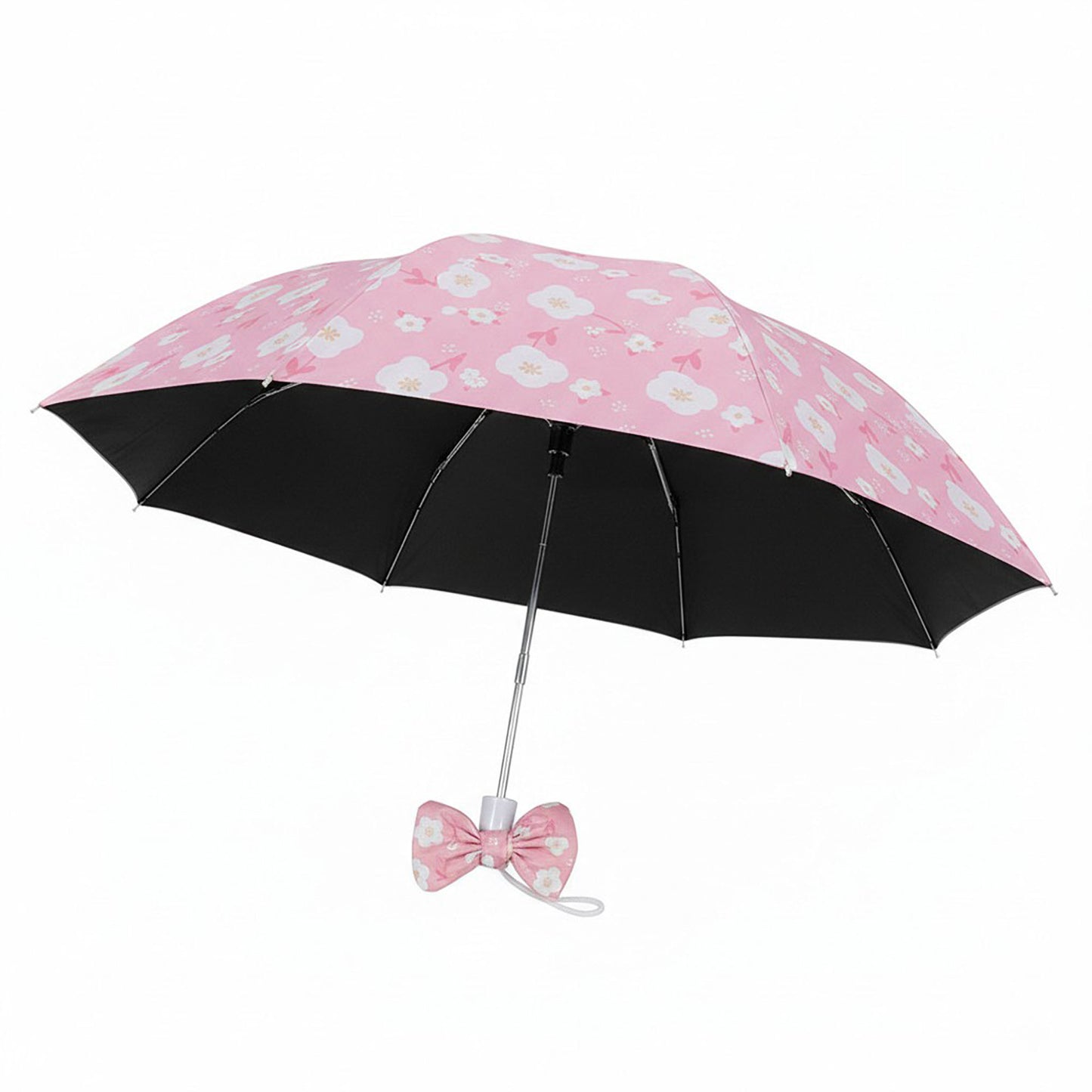 Floral Print Automatic Open Umbrella with Compact Foldable Design