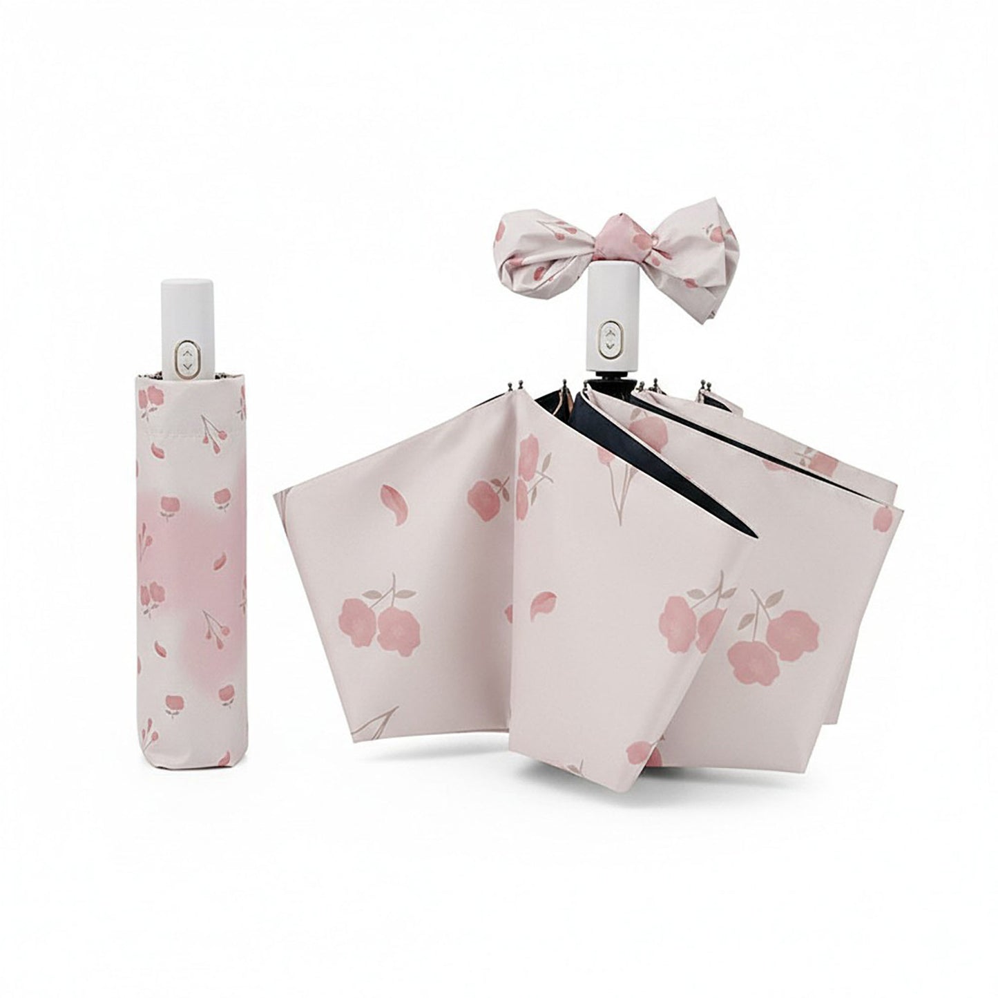 Petite Floral Print Compact Folding Umbrella with Automatic Open and Wind Resistant Frame