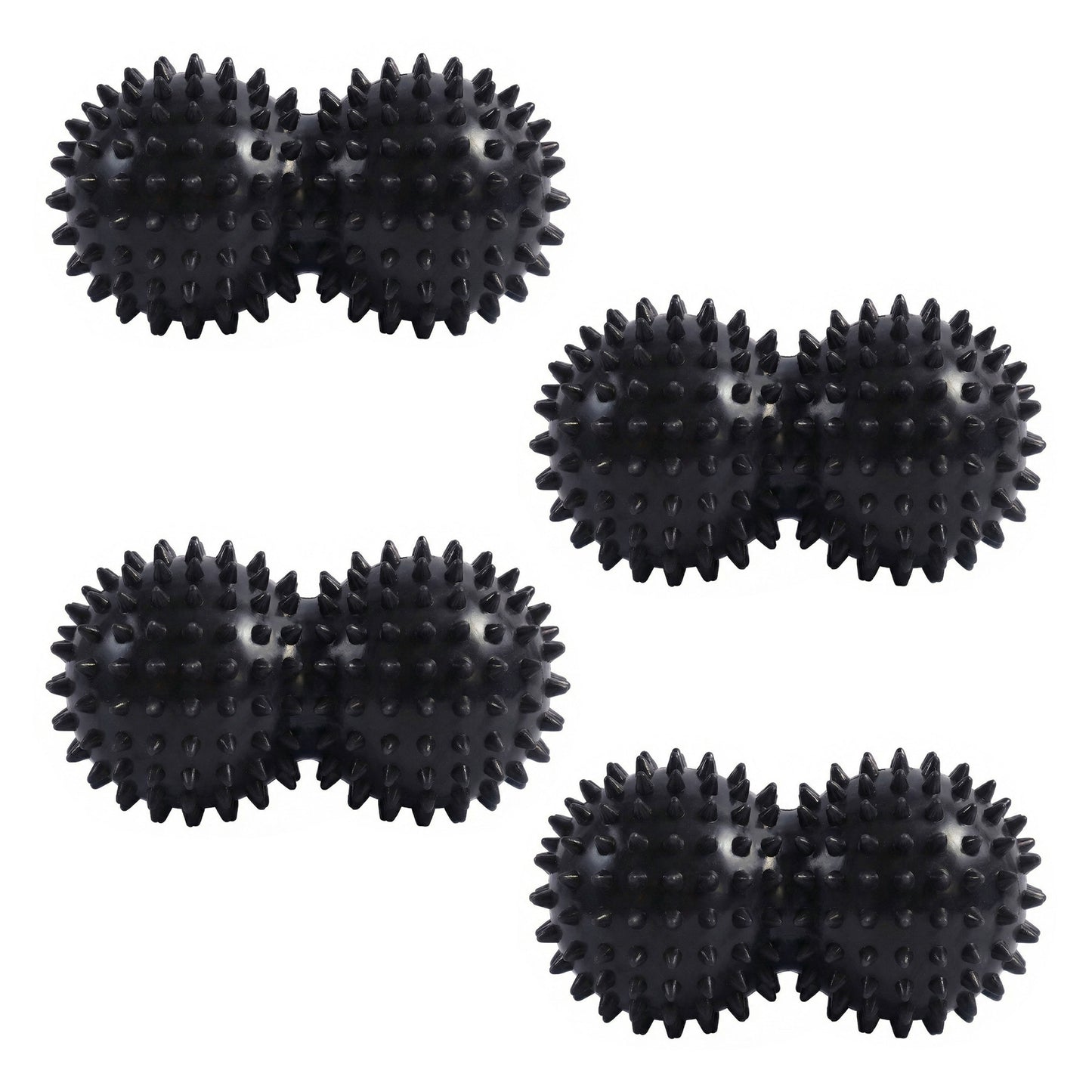 4-PC Textured Peanut Massage Ball for Deep Tissue Spine and Muscle Relief
