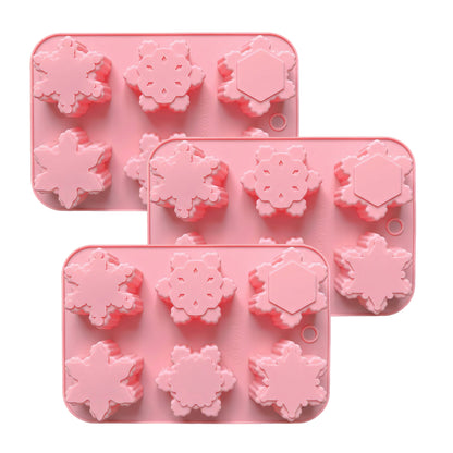 3-Piece Snowflake Silicone Baking Mold Set Winter Shape Cake Chocolate Candy Soap Mold