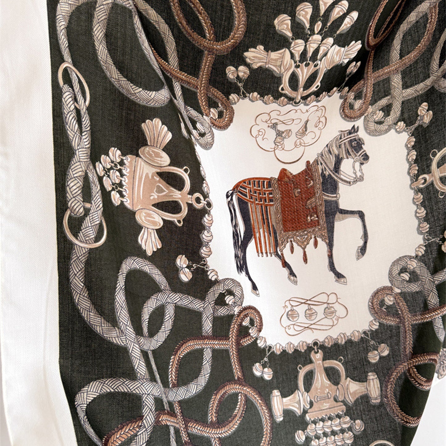 Horse Print Large Square Scarf Lightweight Neck Hair Shawl Wrap 35 x 35 Inch