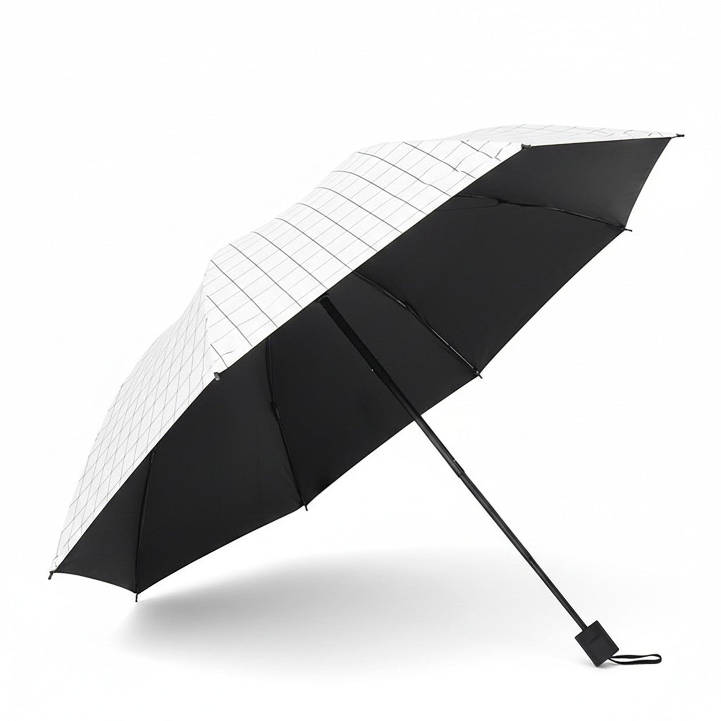 Clear Dome Umbrella with Grid Pattern Auto Open Wind Resistant Frame and Curved Handle Design