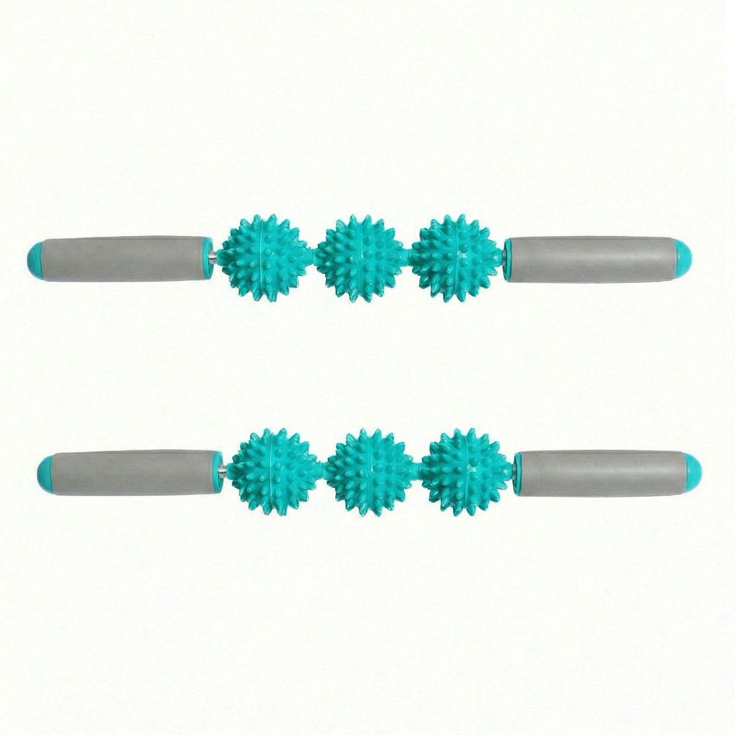 2-PC Handheld Massage Roller with Textured Therapy Balls for Deep Tissue Relief